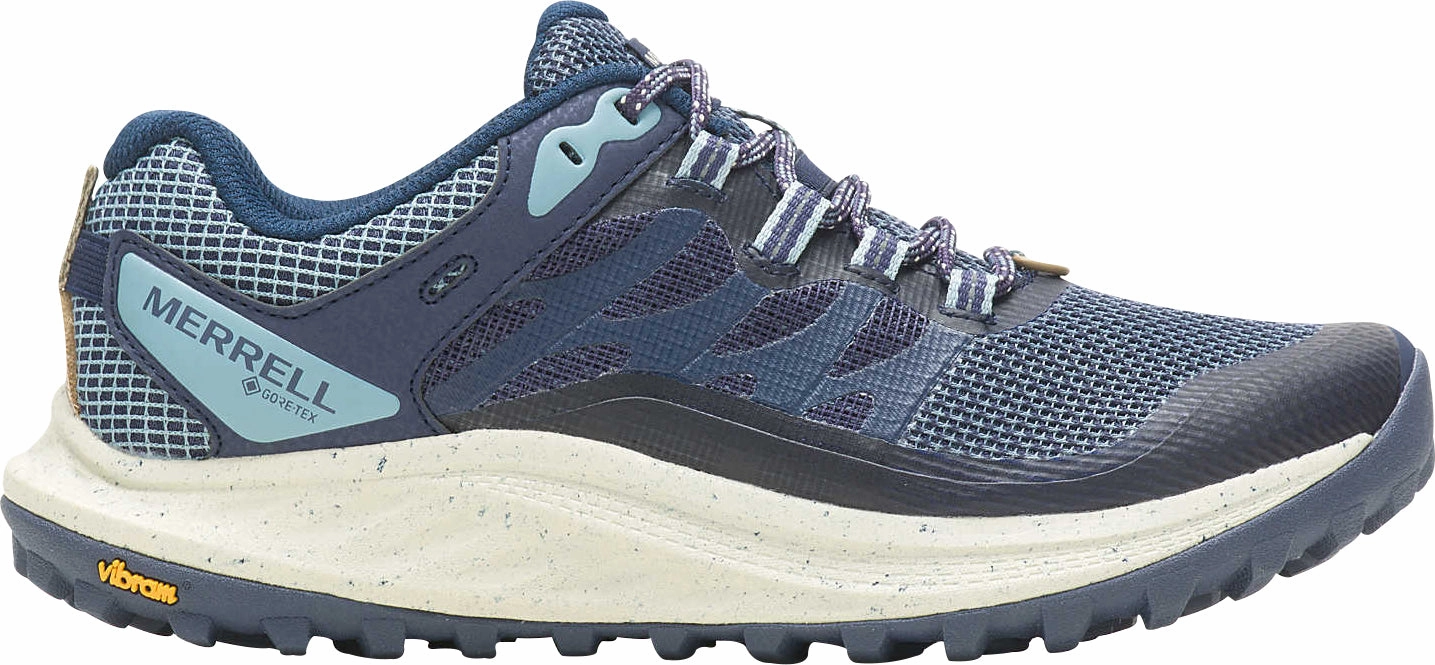 Performance Cushioning Love Merrell Antora 3 GORE-TEX Womens Trail Running Shoes - Blue