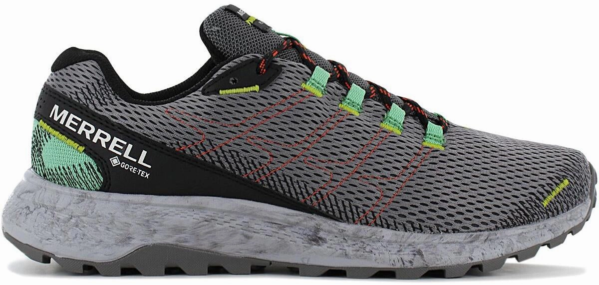 running in a field shoes multi - density midsole Merrell Fly Strike GORE-TEX Mens Trail Running Shoes - Grey