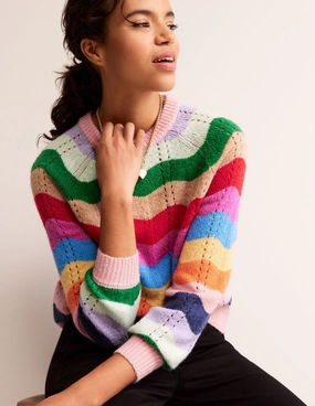 Fluffy Wave Jumper-Multi DropShoulder Design