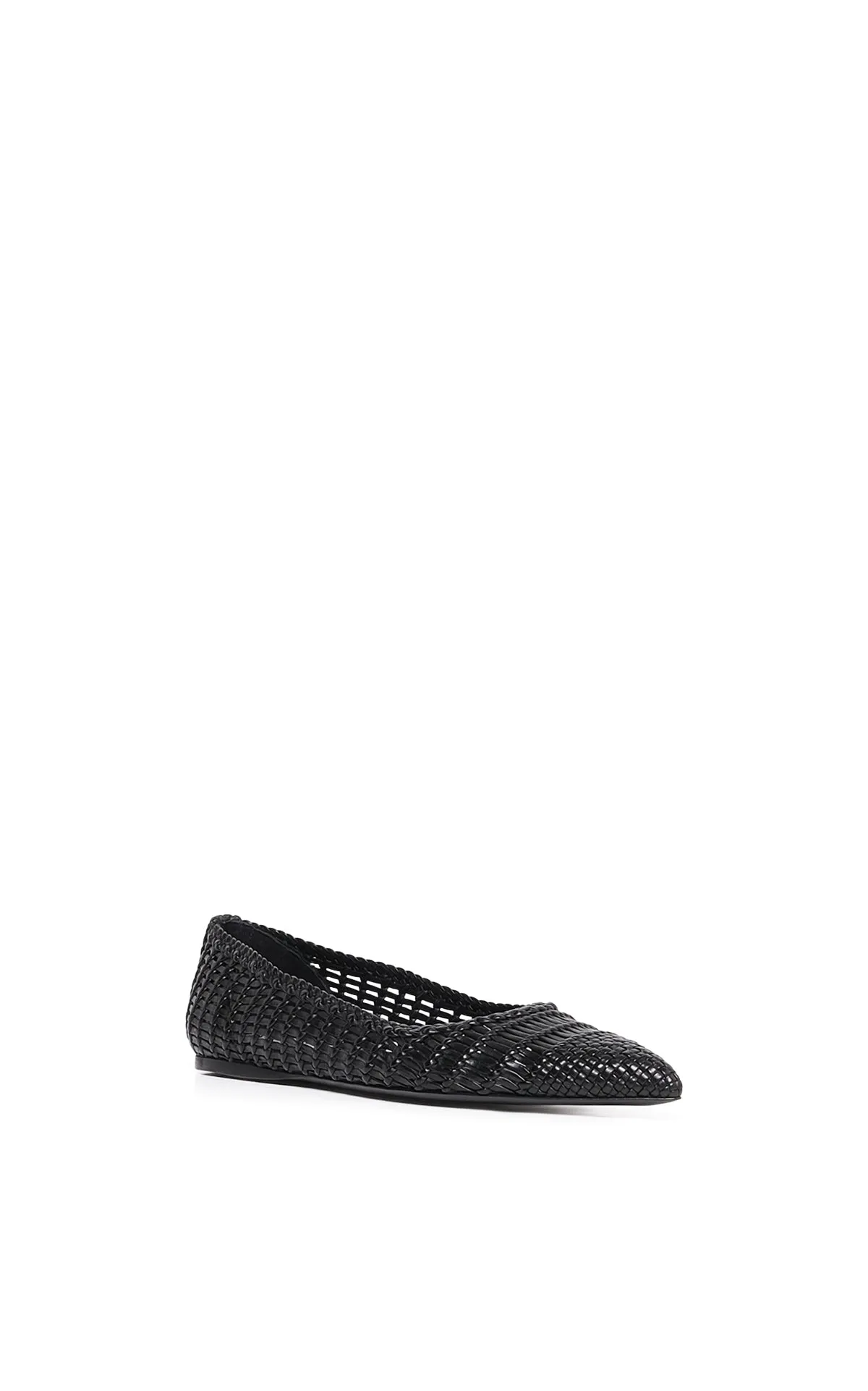 Aurora Braided Flat Shoe in Black Leather Ferry Mood