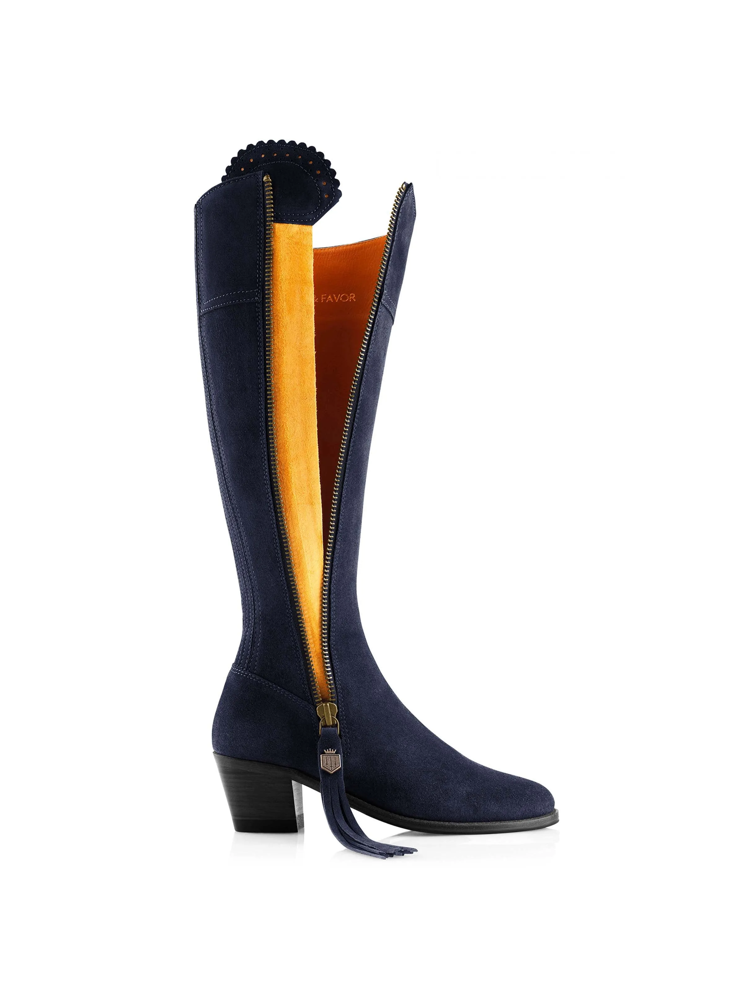 Heeled Regina (Narrow Fit) - Navy Blue Suede Daily Utility Practical Choice