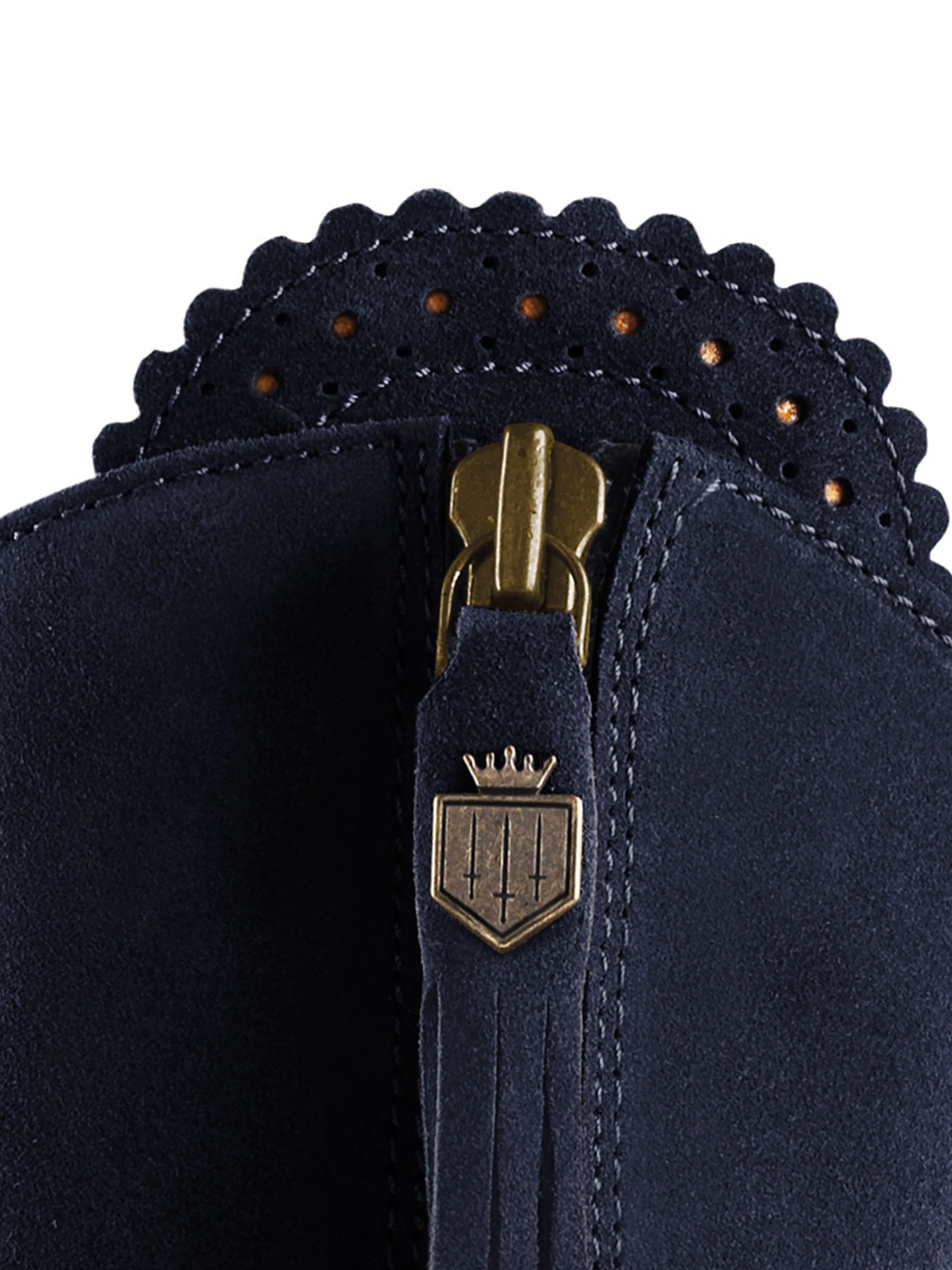 Heeled Regina (Narrow Fit) - Navy Blue Suede Flexible Movement