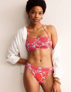 Milos Smocked Bikini Bottoms-Fire Cracker, Gardenia Swirl Holiday Pack Longline-Silhouette
