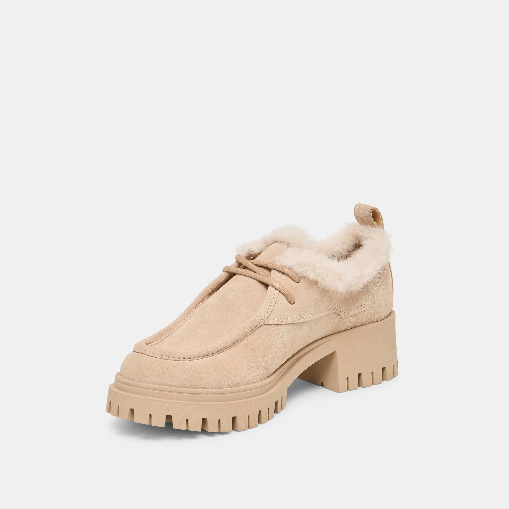 Padded Ankle Hyperelastic Foam Layers MILZA PLUSH LOAFERS DUNE SUEDE