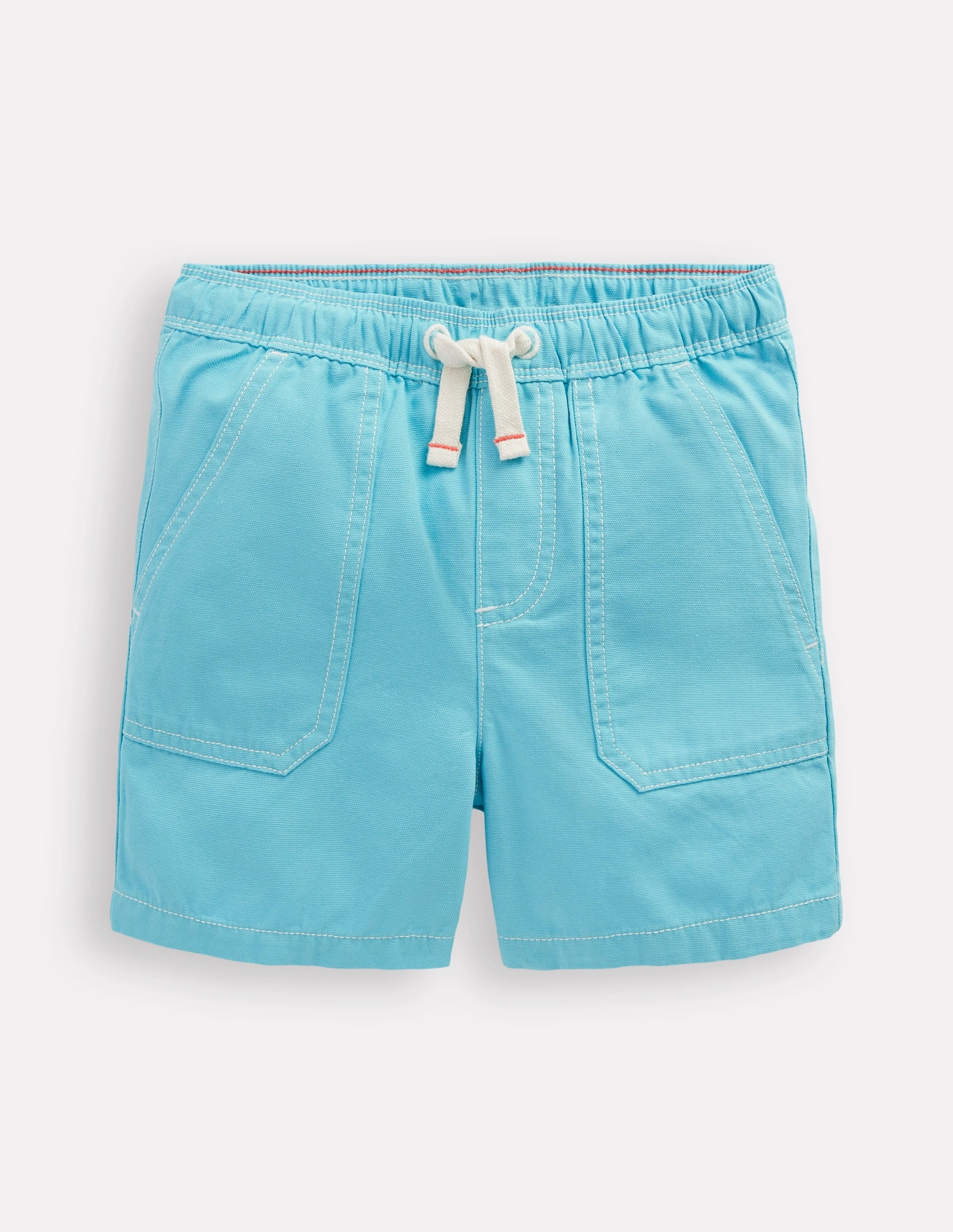 Pull-On Cotton Shorts-Caribbean Blue ReinforcedPockets