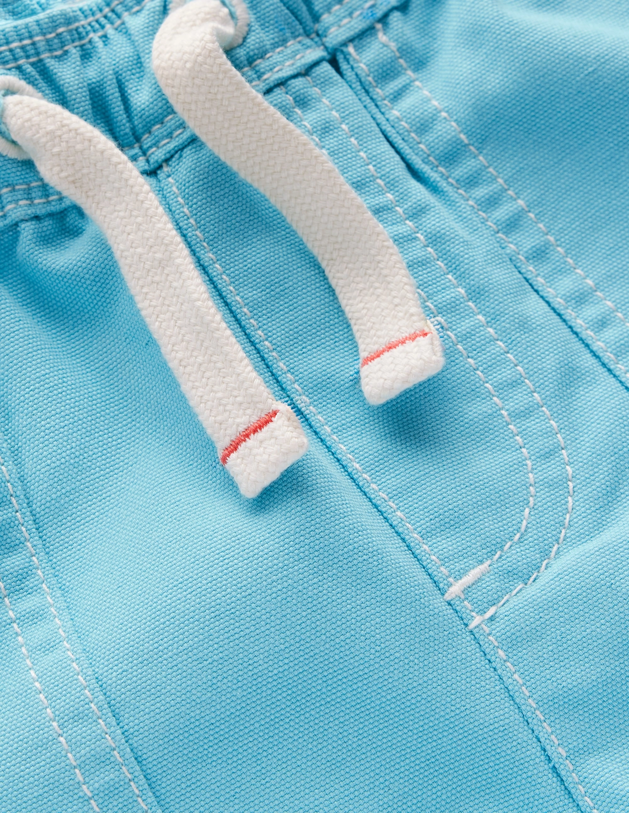 Pull-On Cotton Shorts-Caribbean Blue Casual Fit Wear Machine washable