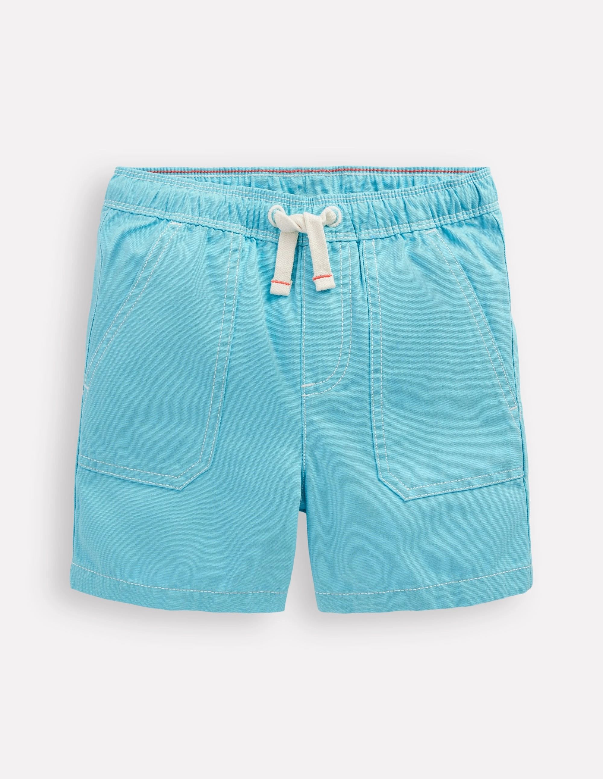 Chill Mode Pull-On Cotton Shorts-Caribbean Blue