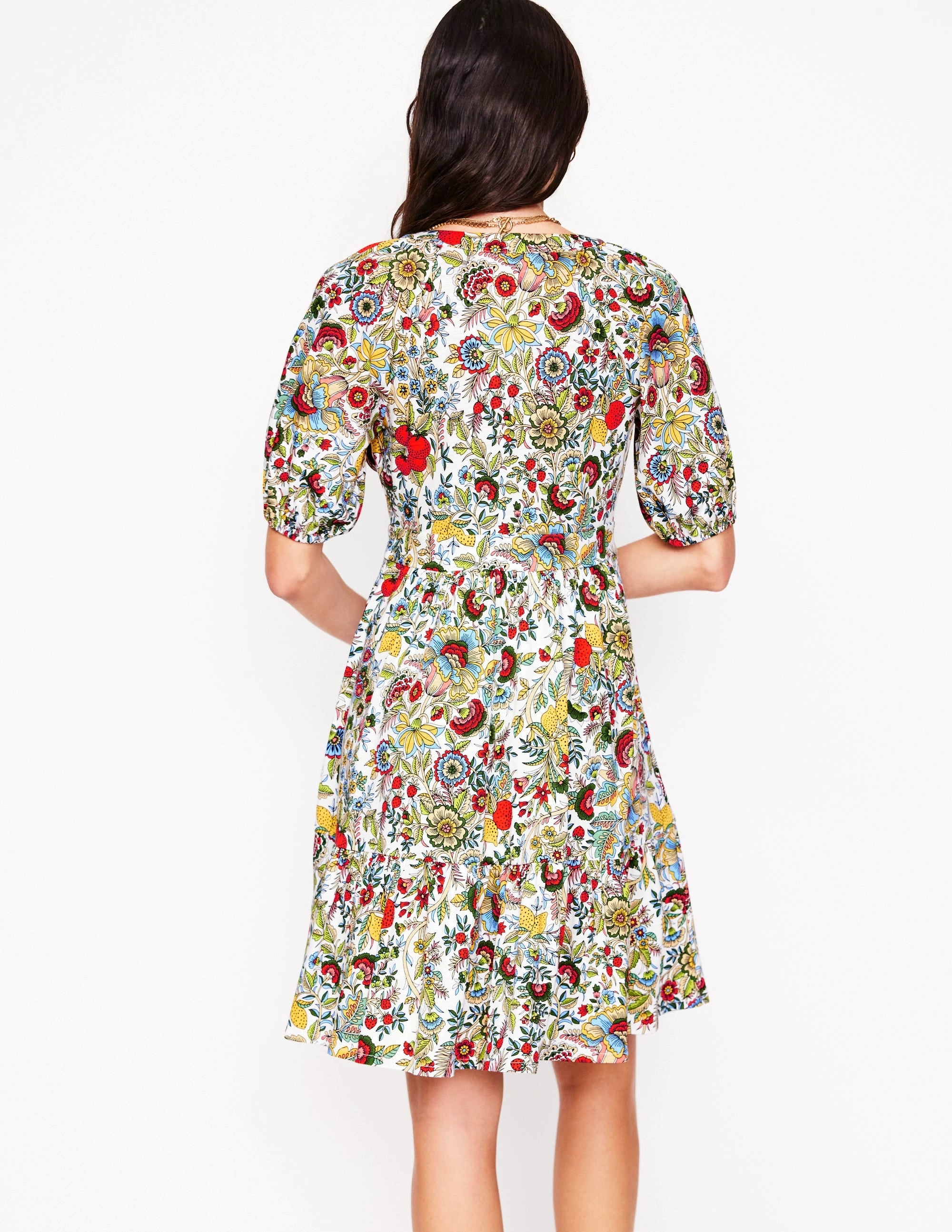 Upgrade-Option Piper Short Jersey Dress-Multi, Citrus Vine