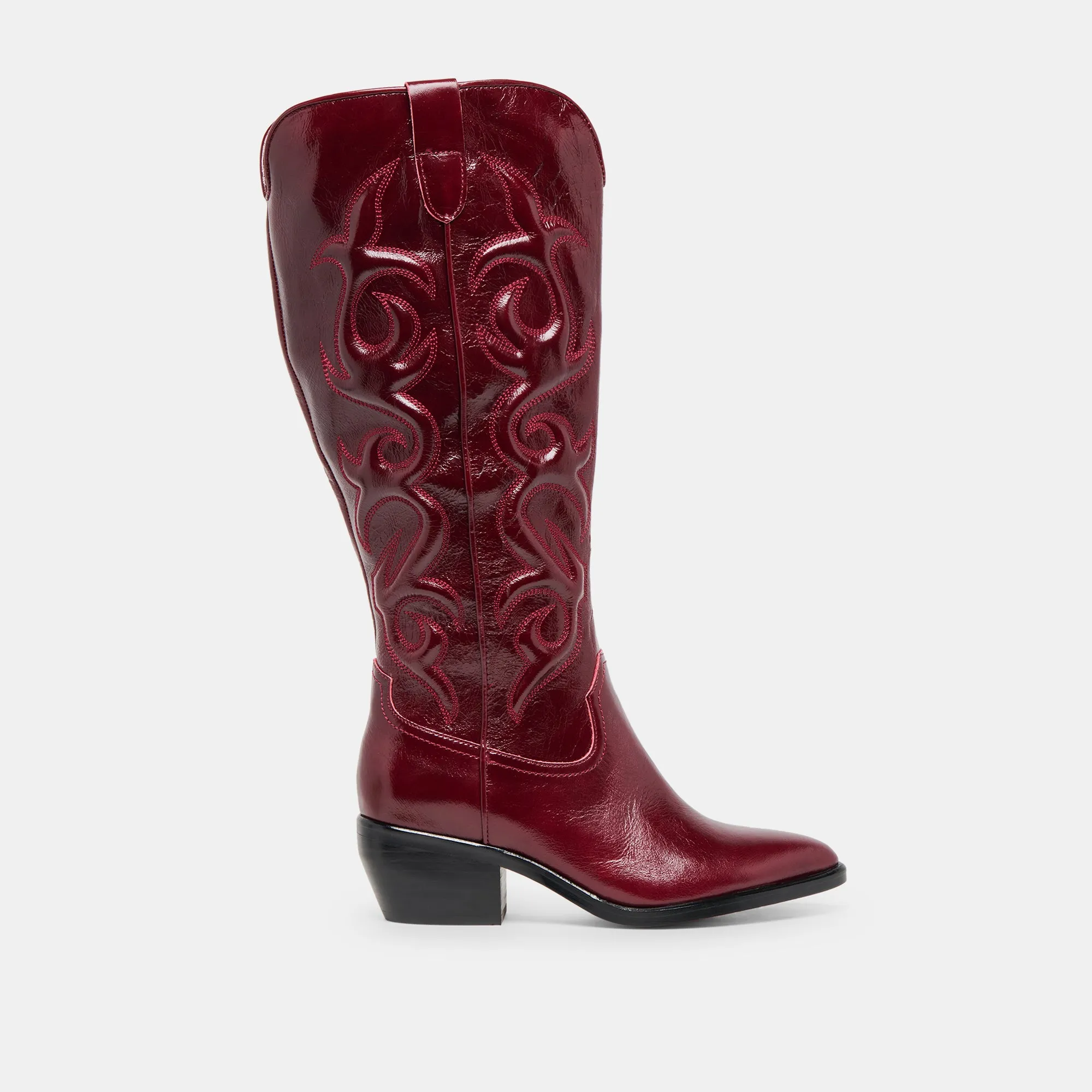 MIRLA WIDE CALF BOOTS OXBLOOD LEATHER Grip Strong