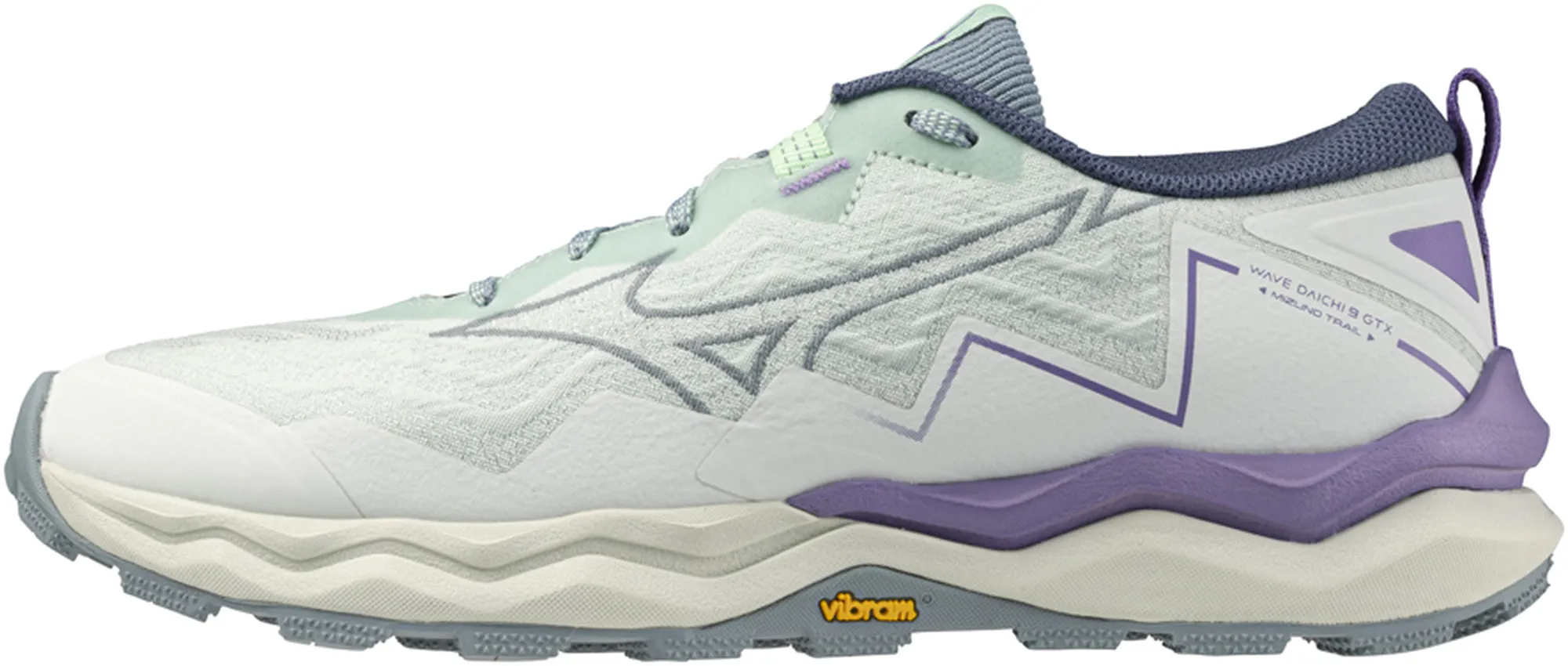 pattern - printed shoes impact - protection - mechanism shoes Mizuno Wave Daichi 9 GORE-TEX Womens Trail Running Shoes - White