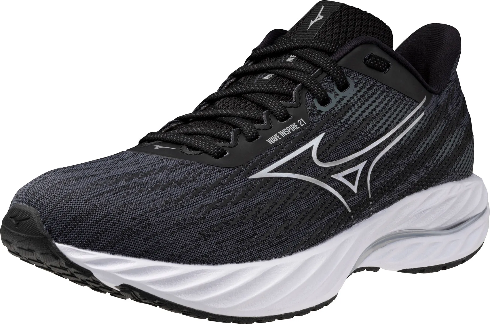 Mizuno Wave Inspire 21 WIDE FIT (D) Womens Running Shoes - Black Comfort arch support daylight