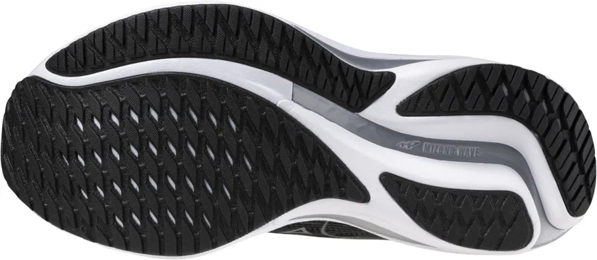 Mizuno Wave Rider 28 WIDE FIT (D) Womens Running Shoes - Black Supportive Upper
