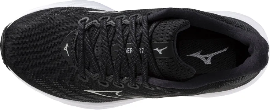 Mizuno Wave Rider 28 WIDE FIT (D) Womens Running Shoes - Black Stabilizing Heel Clip Adaptive cushioning