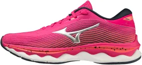 Mizuno Wave Sky 5 Womens Running Shoes - Pink elevated - heel - feature shoes