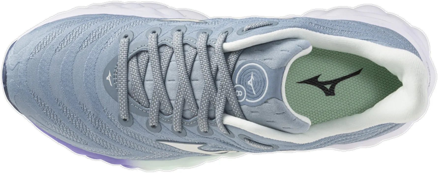 unisex shoe design muscle building Mizuno Wave Sky 8 Womens Running Shoes - Grey