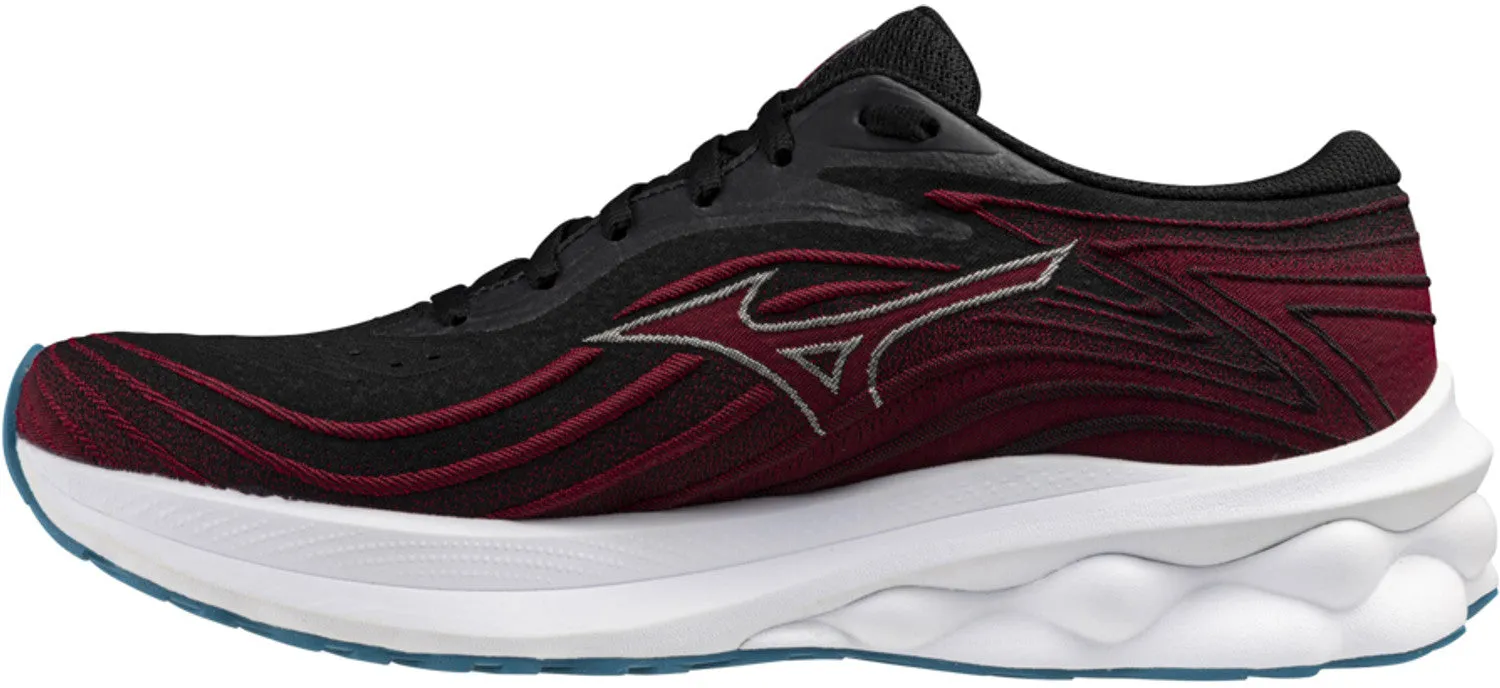 Reinforced Stitching Aerodynamic Profile Mizuno Wave Skyrise 5 Mens Running Shoes - Black