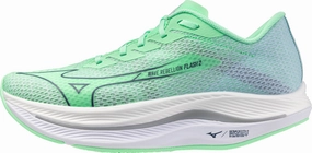 Mizuno Wave Rebellion Flash 2 Mens Running Shoes - Green Wet traction outsole