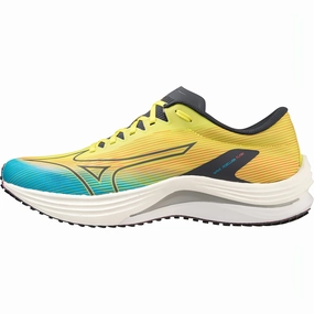 Midfoot Lock performance enhancement Mizuno Wave Rebellion Flash Mens Running Shoes - Yellow