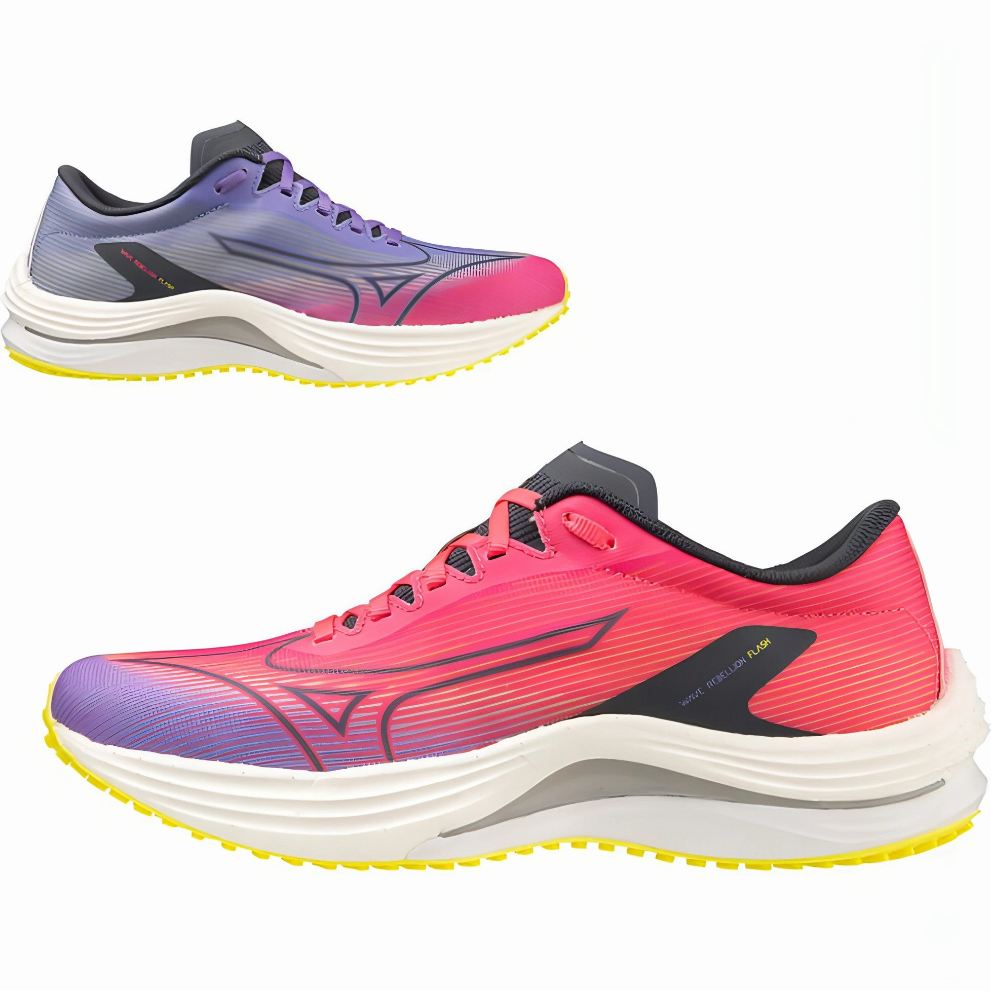 Mizuno Wave Rebellion Flash Womens Running Shoes - Pink Anatomical Lace Guides