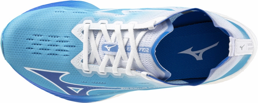 Mizuno Wave Rebellion Pro 2 Womens Running Shoes - Blue foam padding GPS - enabled