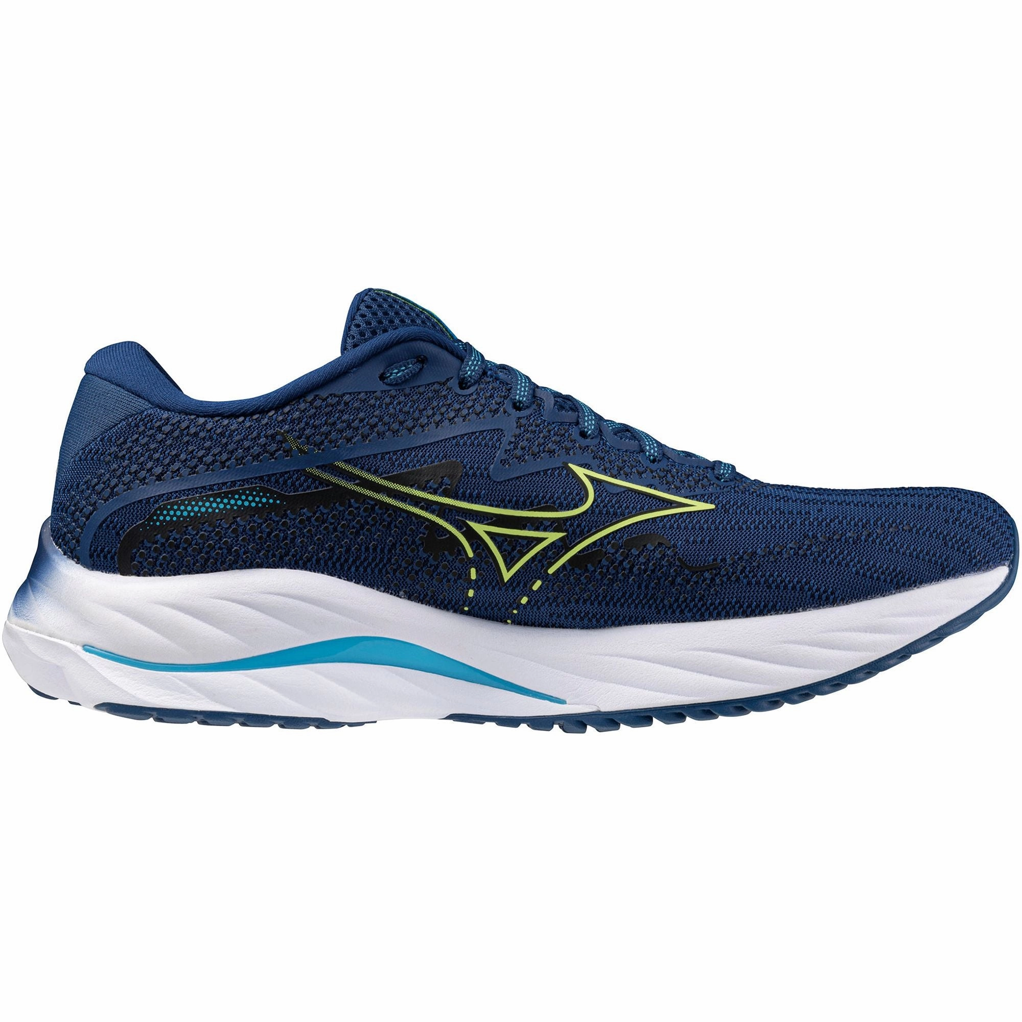 Mizuno Wave Rider 27 Mens Running Shoes - Navy fitness - journey