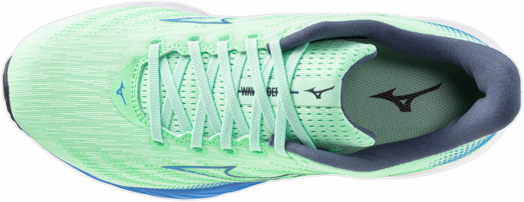 visibility Compression Molded Midfoot Mizuno Wave Rider 28 Mens Running Shoes - Green