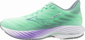 Mizuno Wave Rider 28 Womens Running Shoes - Green splatter - paint running wear sports lover