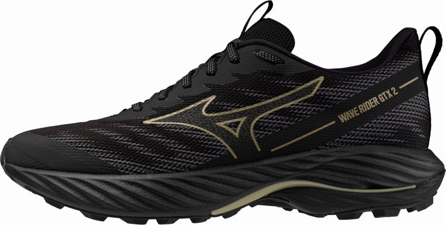 flat running Mizuno Wave Rider GORE-TEX 2 Mens Trail Running Shoes - Black