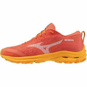 Ventilated Airflow Neutral Stability Frame Mizuno Wave Rider GORE-TEX Womens Running Shoes - Orange