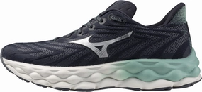 Mizuno Wave Sky 8 Womens Running Shoes - Grey Impact Diffusing Heel Geometry