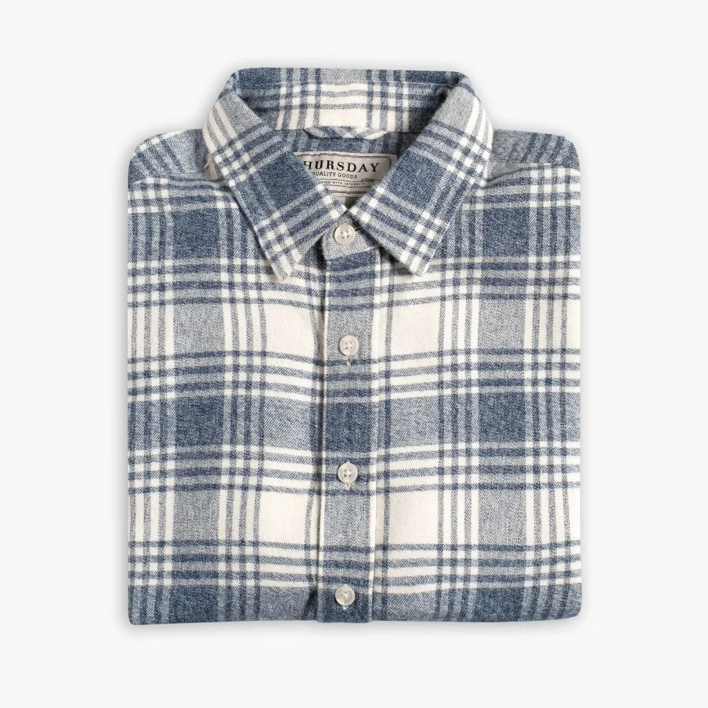 Forever Flannel Shirt | Glacier Blue Pure Cotton
