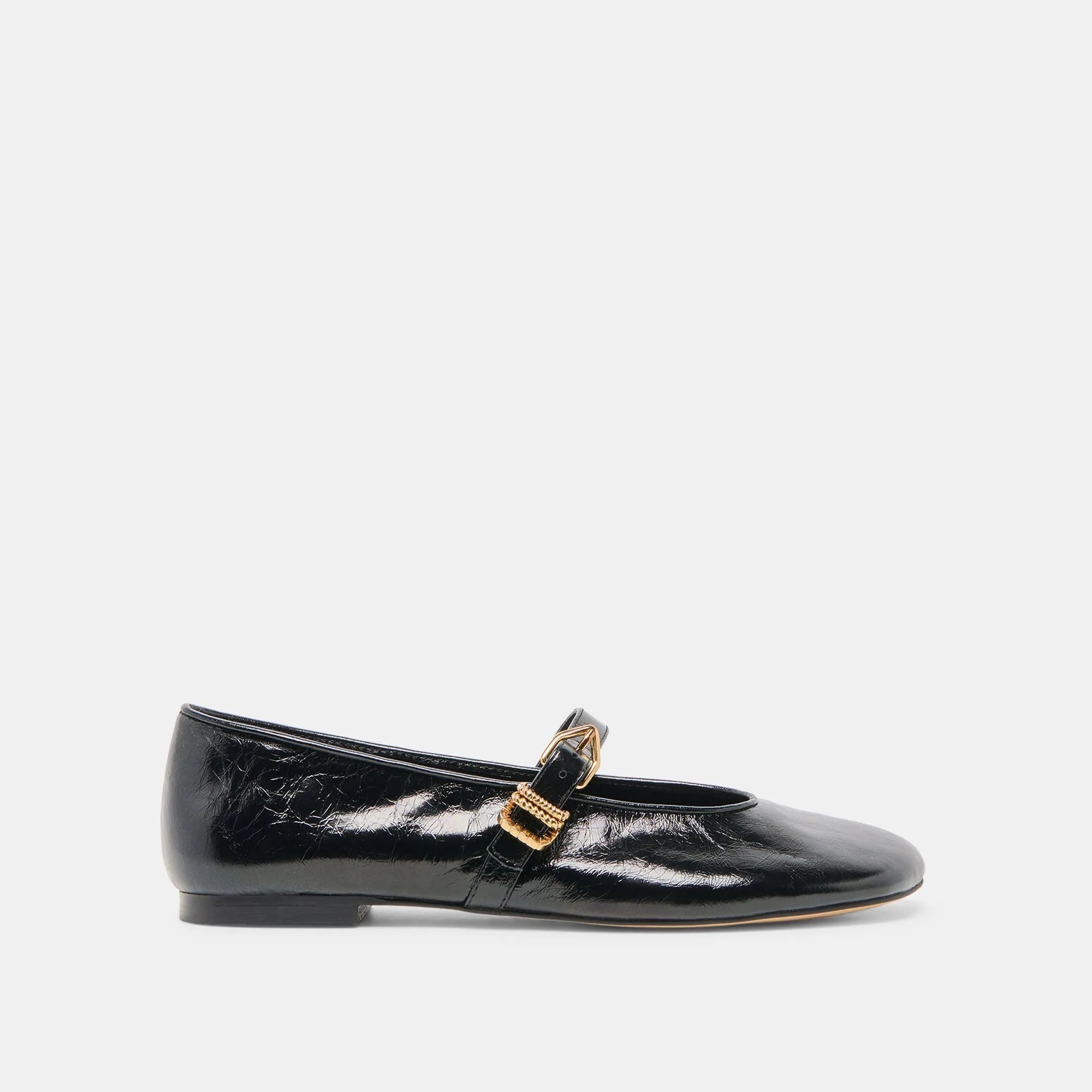 ALIZZA BALLET FLATS MIDNIGHT CRINKLE PATENT Storm Safe Marina Walk