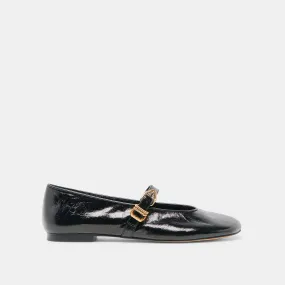 ALIZZA BALLET FLATS MIDNIGHT CRINKLE PATENT Storm Safe Marina Walk