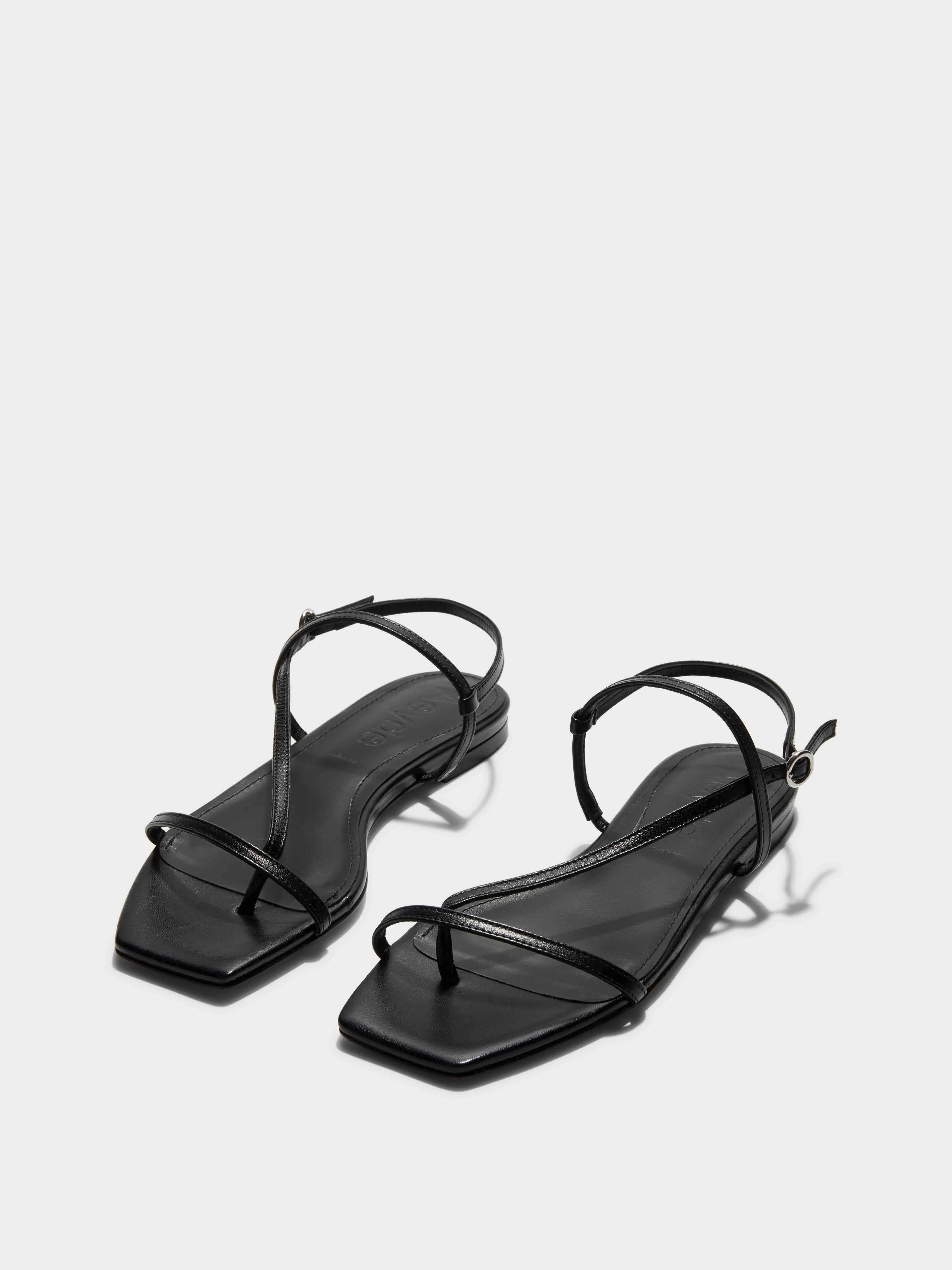 Ella Leather Toe-Post Sandals Weather Resistant Finish Open Toe