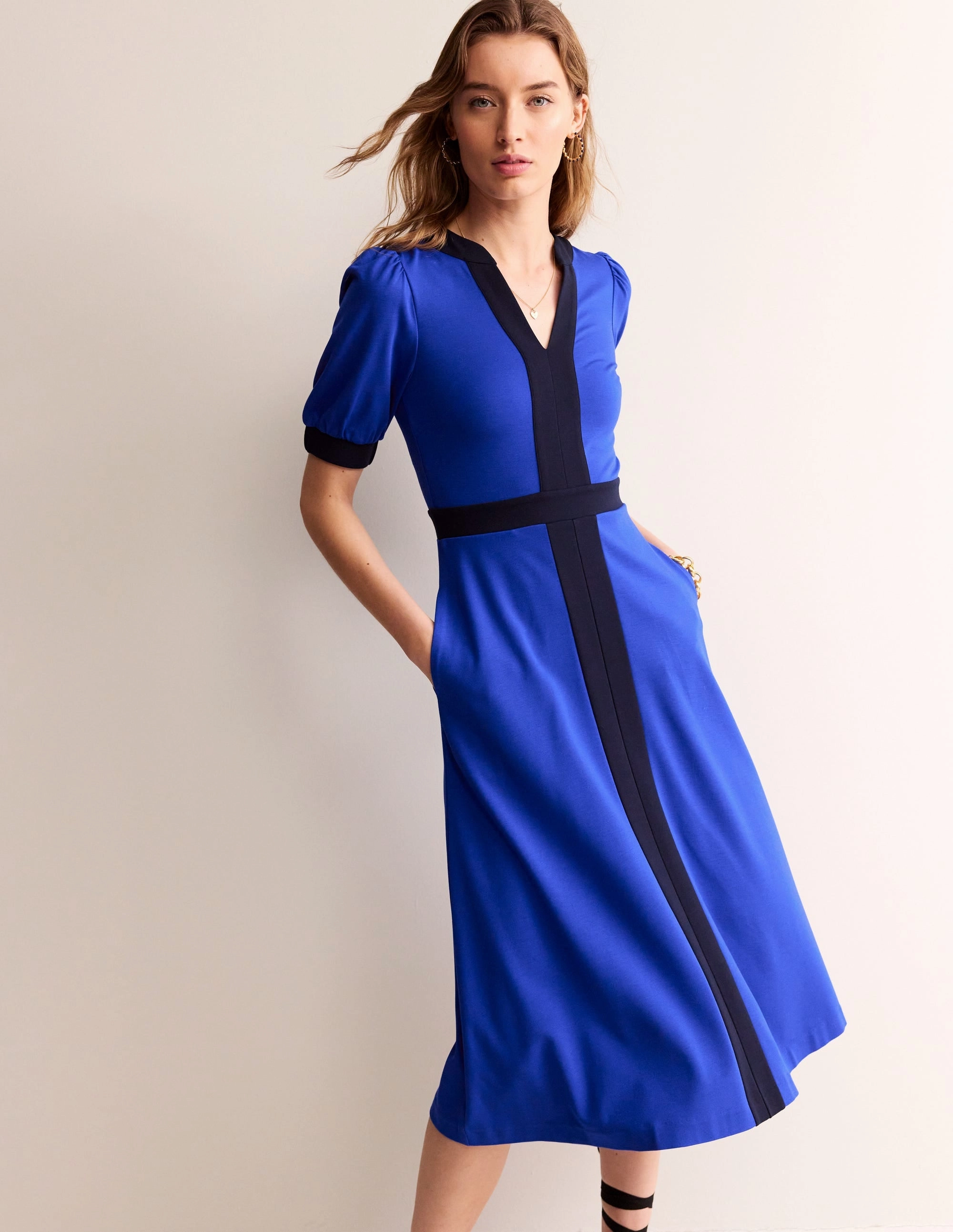 Ankle-length Feminine Details Philippa Ponte Midi Dress-Surf the Web