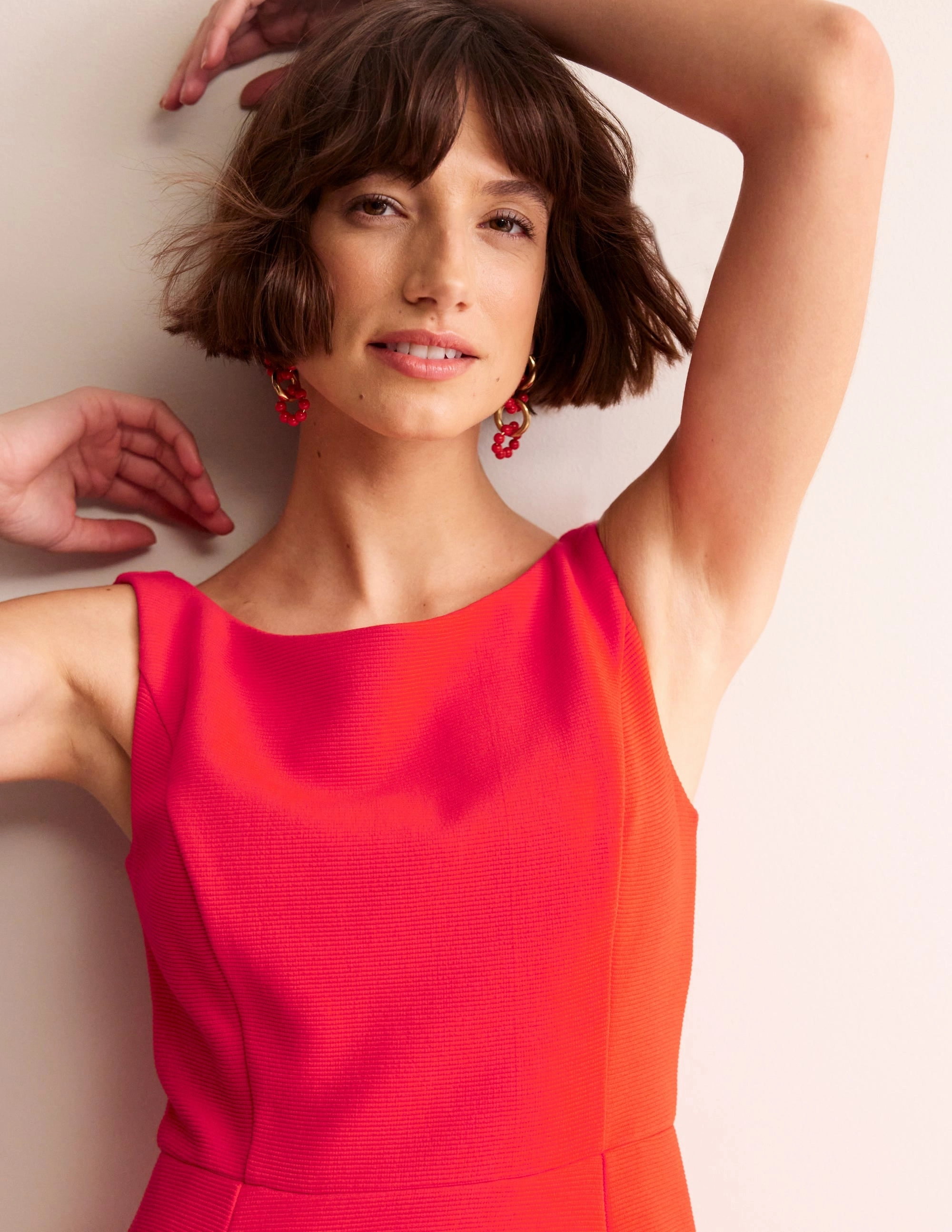 Scarlet Ottoman Ponte Dress-Flame Scarlet Grab Now