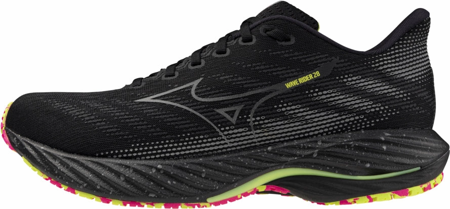 Mizuno Wave Rider 28 Running Shoes - Black Breathable fabric