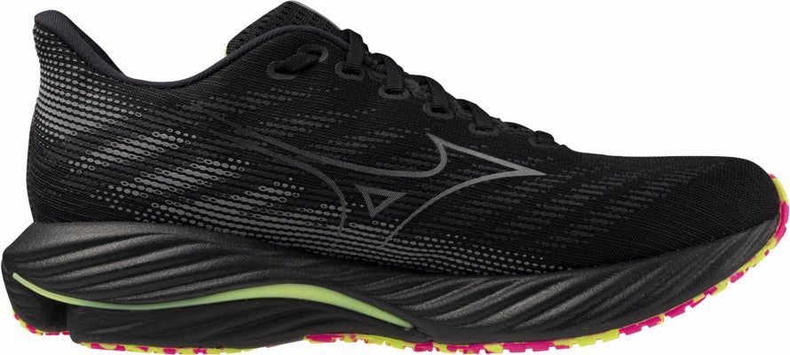 Mizuno Wave Rider 28 Running Shoes - Black Airflow Fabric Cross Ventilation Design