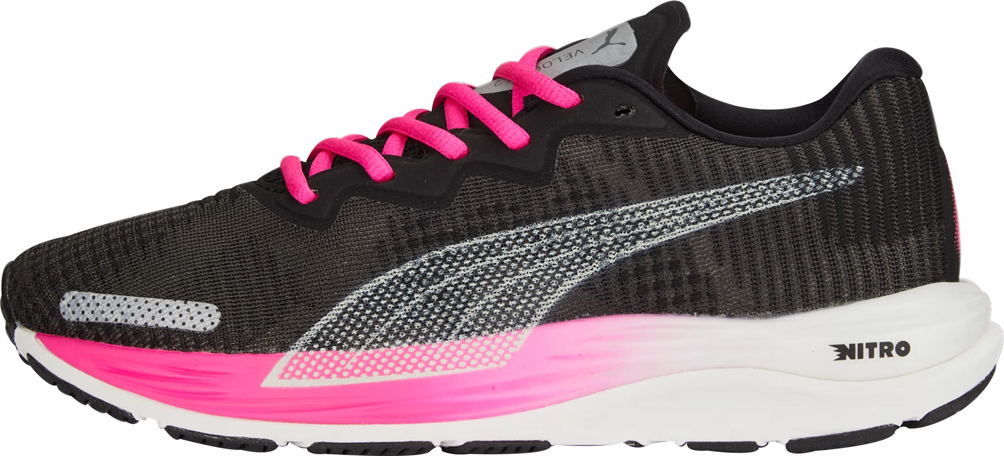 running in humid weather shoes Shock Diffusing Plate Puma Velocity Nitro 2 Womens Running Shoes - Black