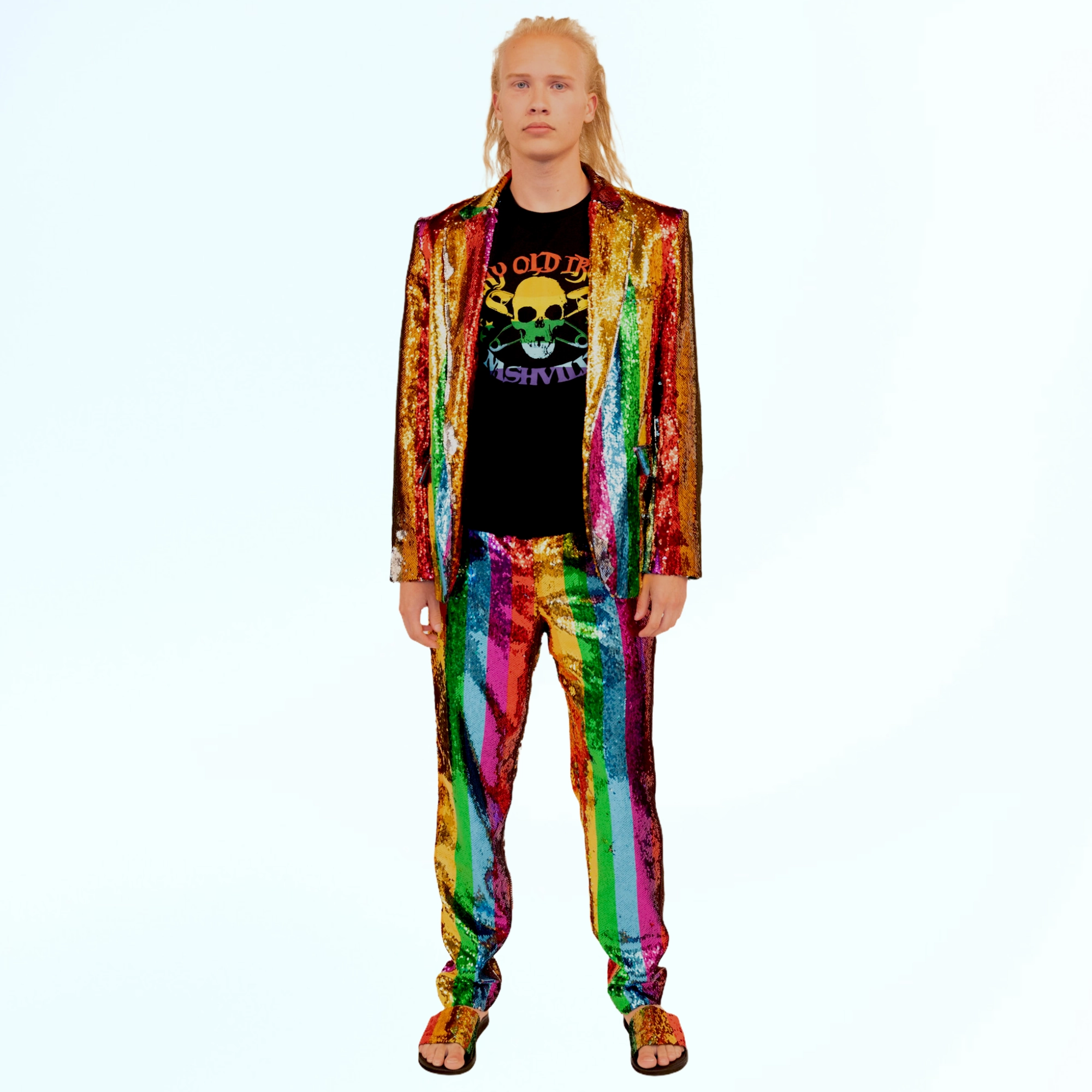 Sleek Appeal Executive Fit Any Old Iron Men's Rainbow Suit