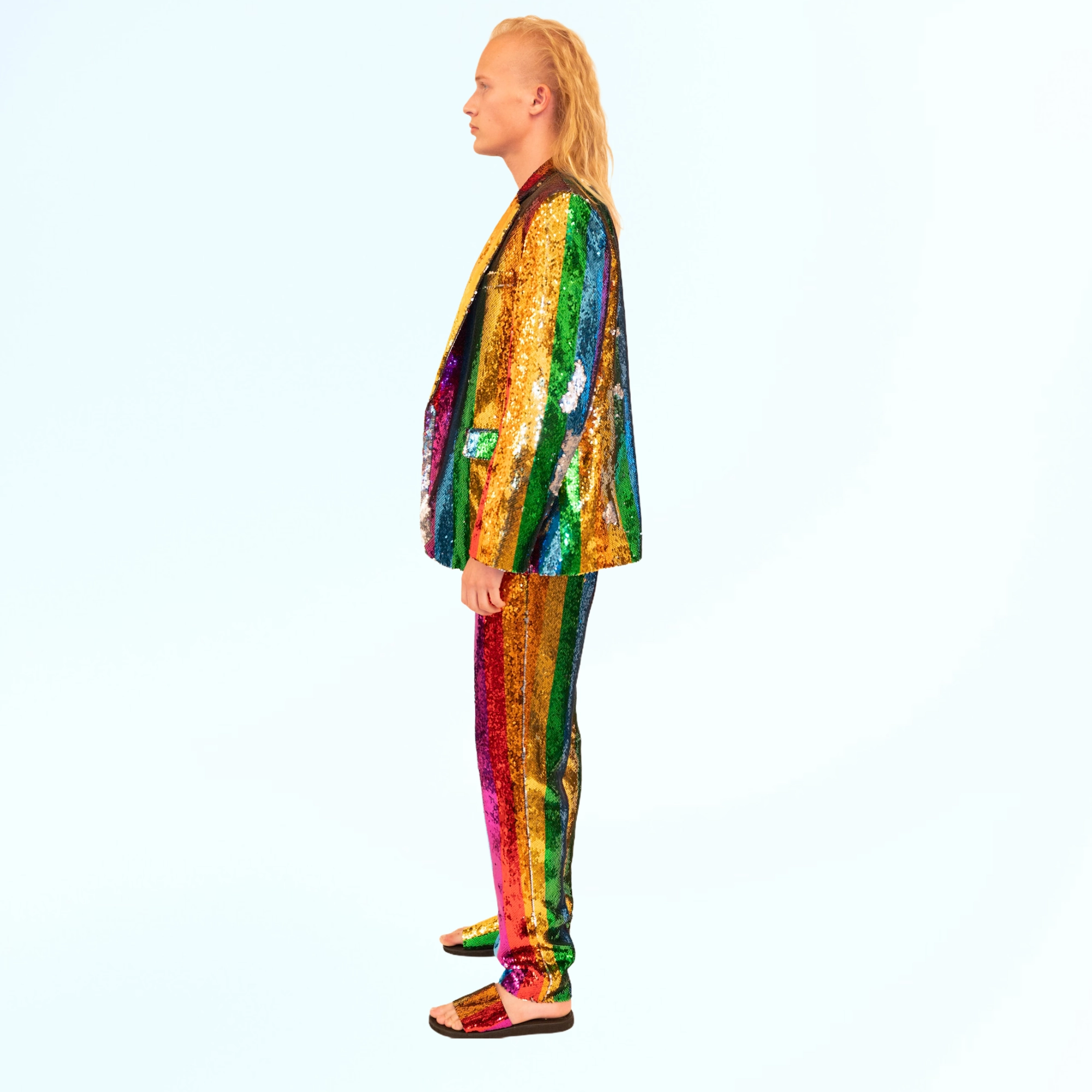Smart Comfort Fit Perfectly Refined Any Old Iron Men's Rainbow Suit
