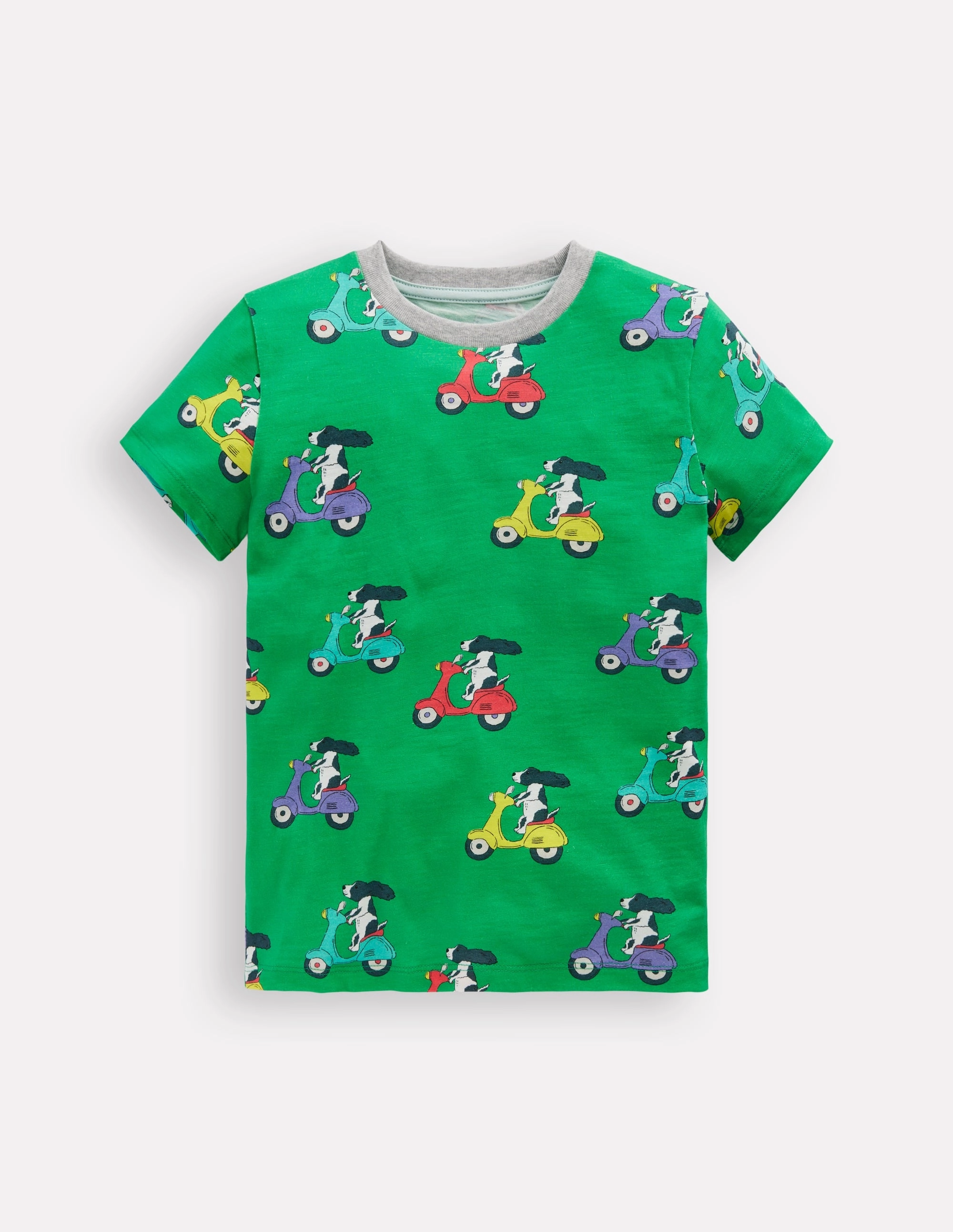 All-Over Printed T-Shirt-Sapling Green Puppy Scooter Breathable apparel Anti Pilling Surface