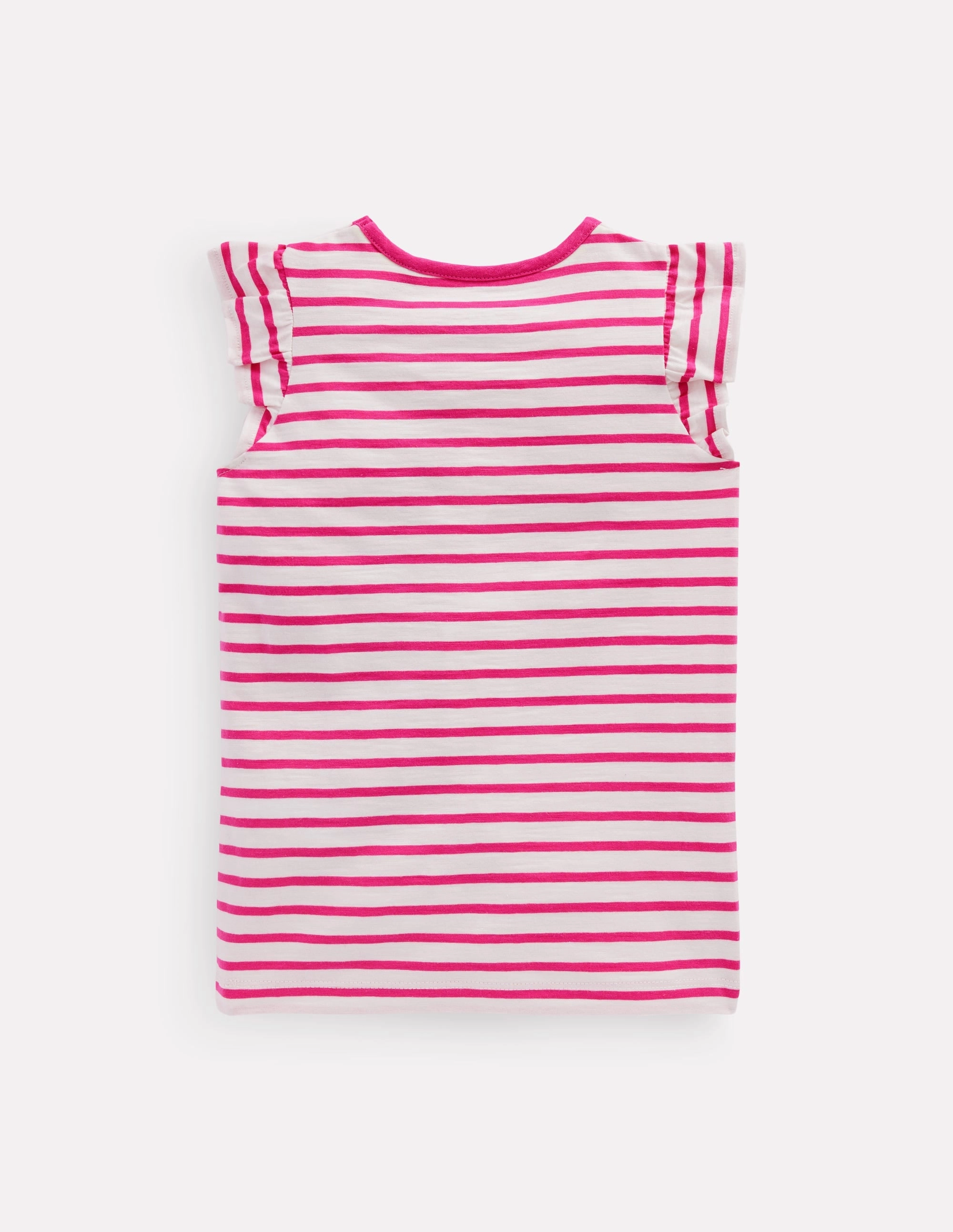 Short Sleeve Frill Logo Top-Raspberry/Soft Ivory Fruits Seasonal Fashion Low Environmental Impact