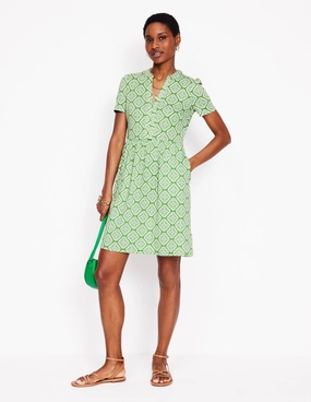 Naomi Short Sleeve Dress-Paradise Green, Botanic Blush Grace Glow