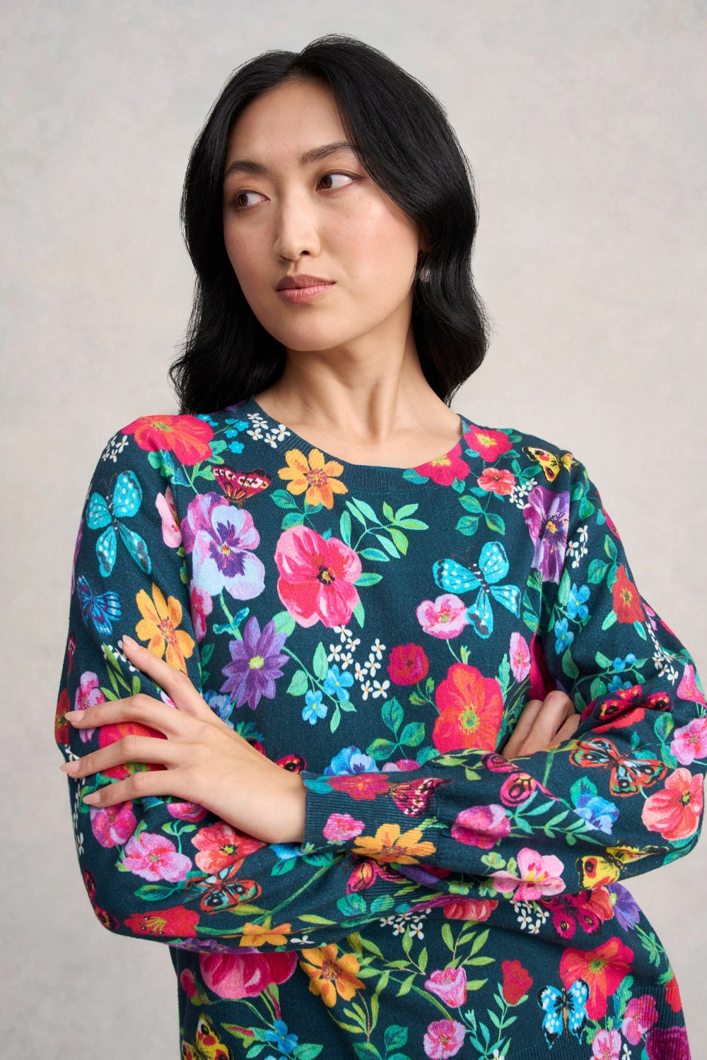 Lightweight Thermal HypoallergenicFabric Nathalie L??t?? Jumper -L??t?? Butterfly Print