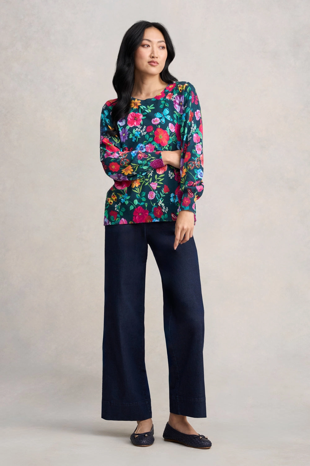 Nathalie L??t?? Jumper -L??t?? Butterfly Print Bold Design Easy Fit