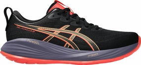 SyntheticUpper running in a cable car station area shoes Asics Gel Cumulus 27 Mens Running Shoes - Black