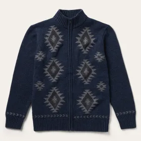 YKK Fasteners Navy Aztec Cardigan