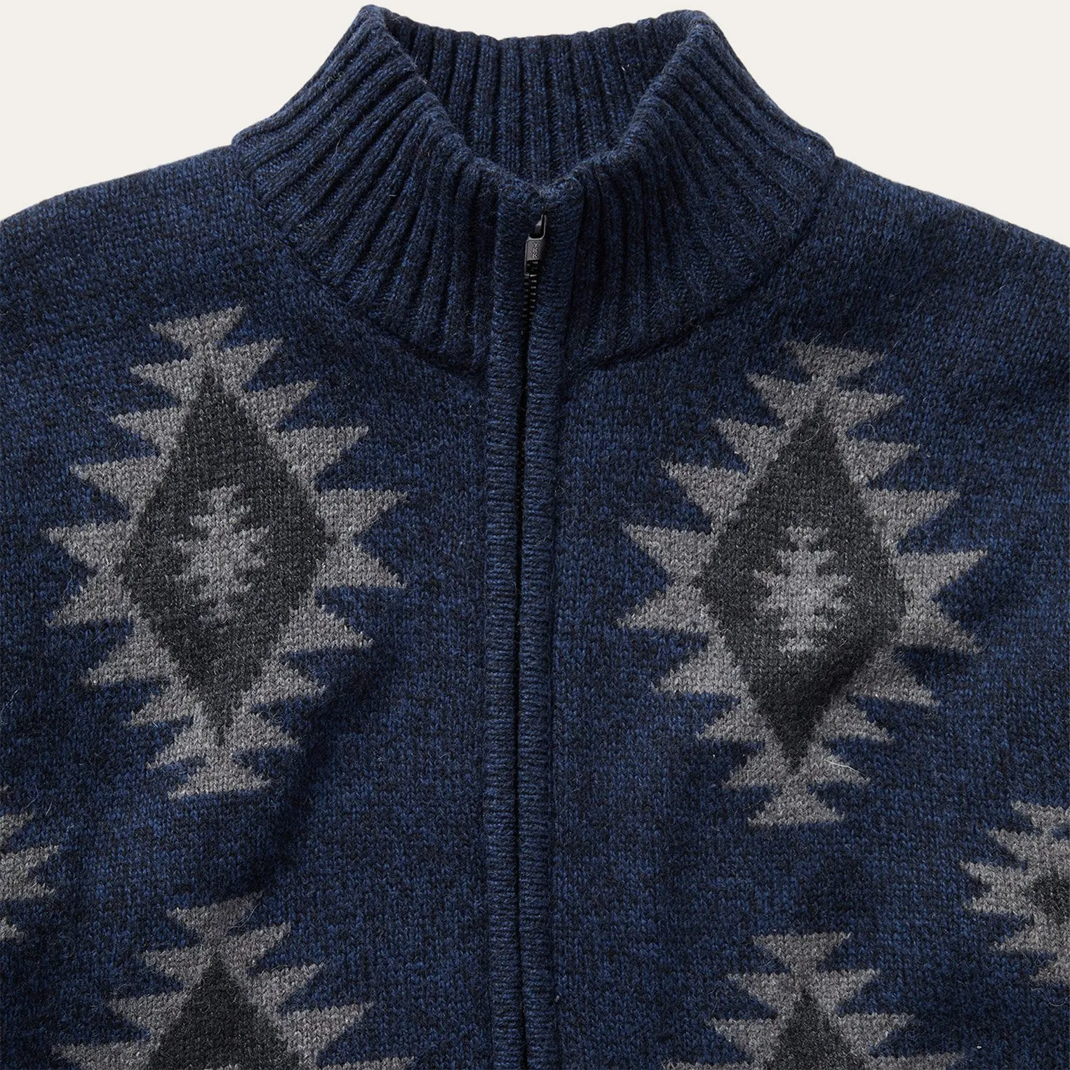 Navy Aztec Cardigan Modern Fit
