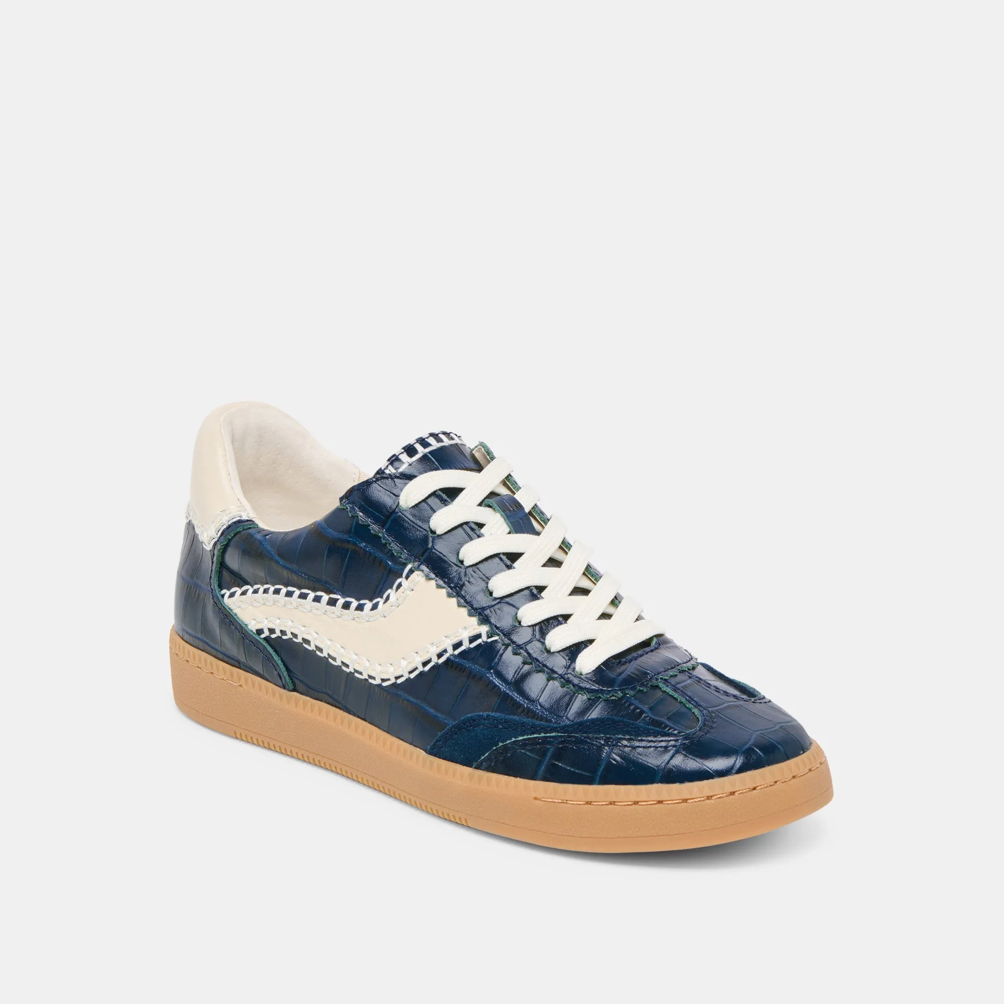 Arch Fit NOTICE STITCH SNEAKERS INK CROCO EMBOSSED LEATHER